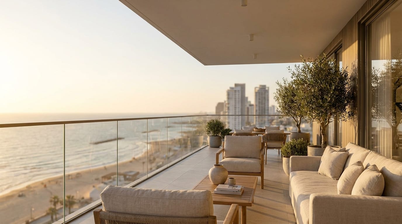 מגמות שוק הנדל"ן בבת ים ומרכז הארץ - נוף לים ממרפסת